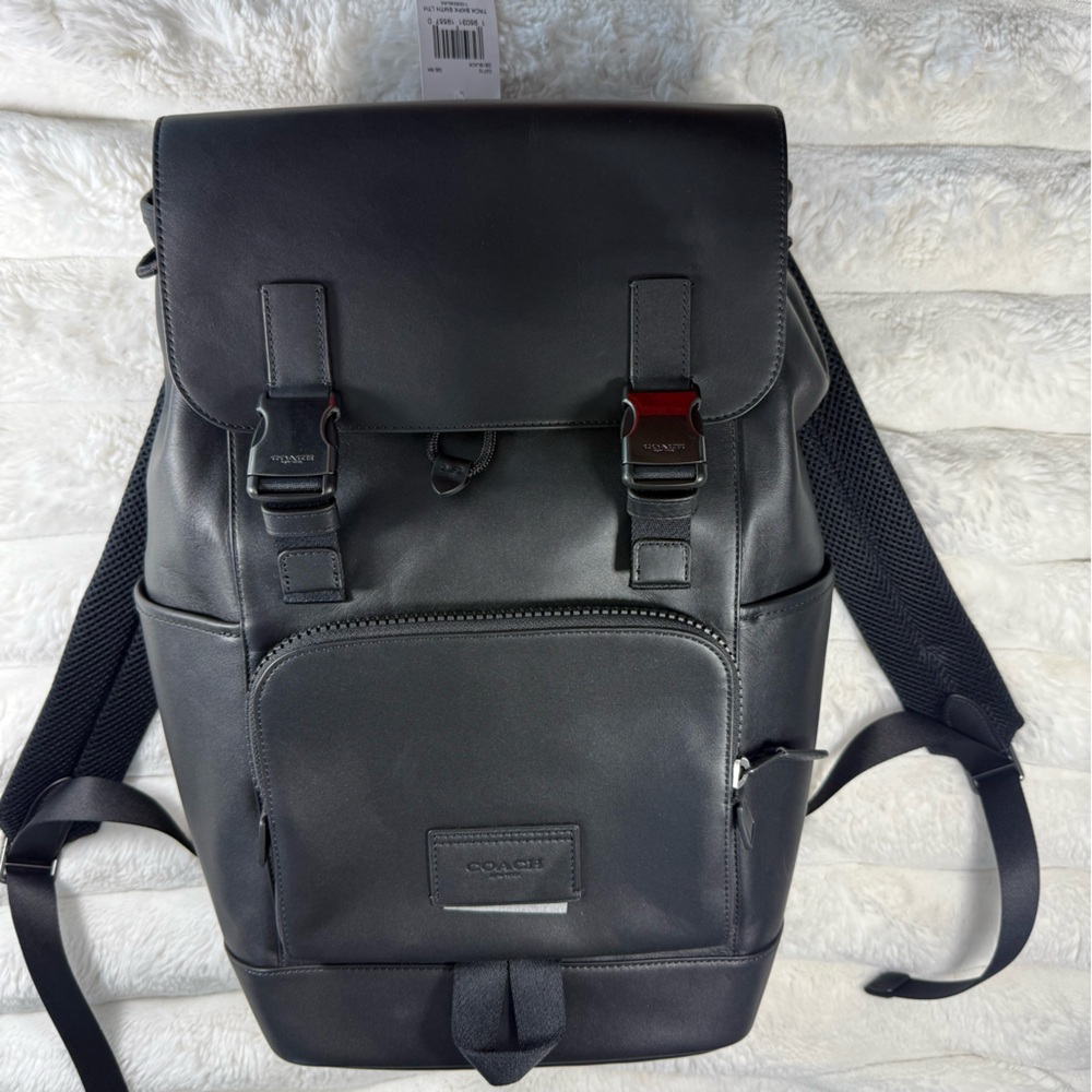 Coach Black Backpack with Structured Design and Urban Style